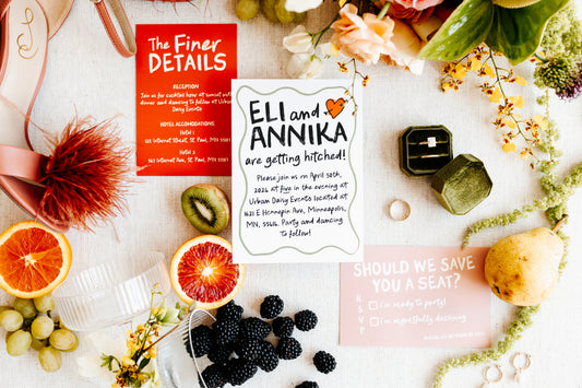The Annika Collection | Bold Wedding Invite Design | Unique Wedding Invitations